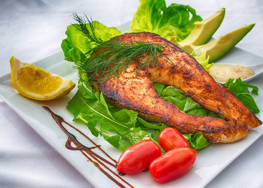 salmon with vegetables