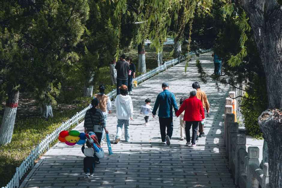 Group of seniors walking in park Saúde e Bem-estar